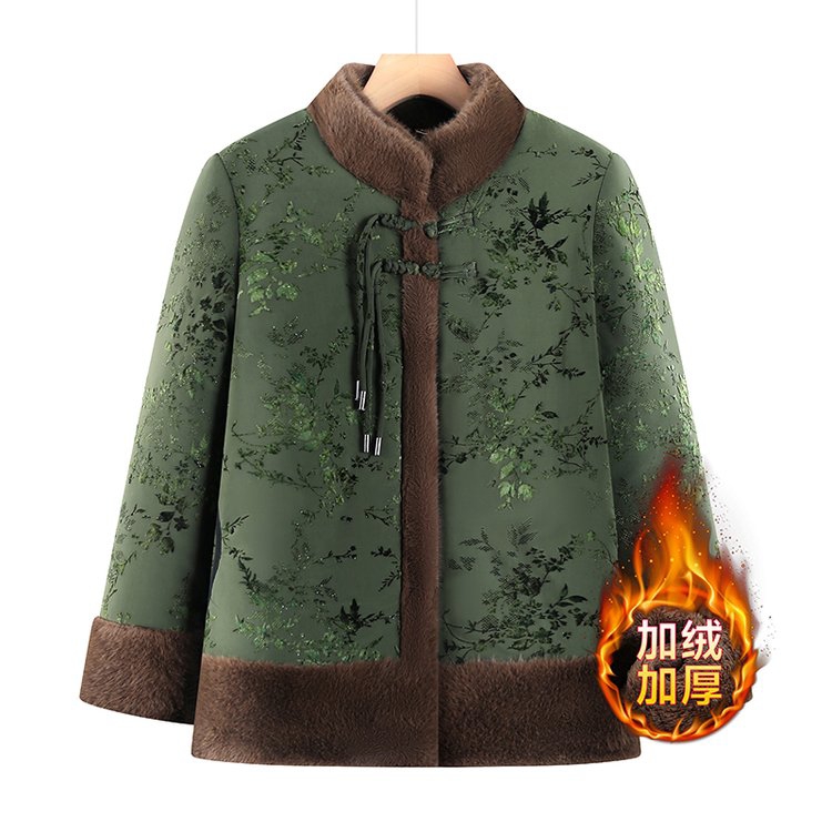 新款冬季奶奶加厚外套新中式女妈妈洋气棉衣老人老太太大码上衣