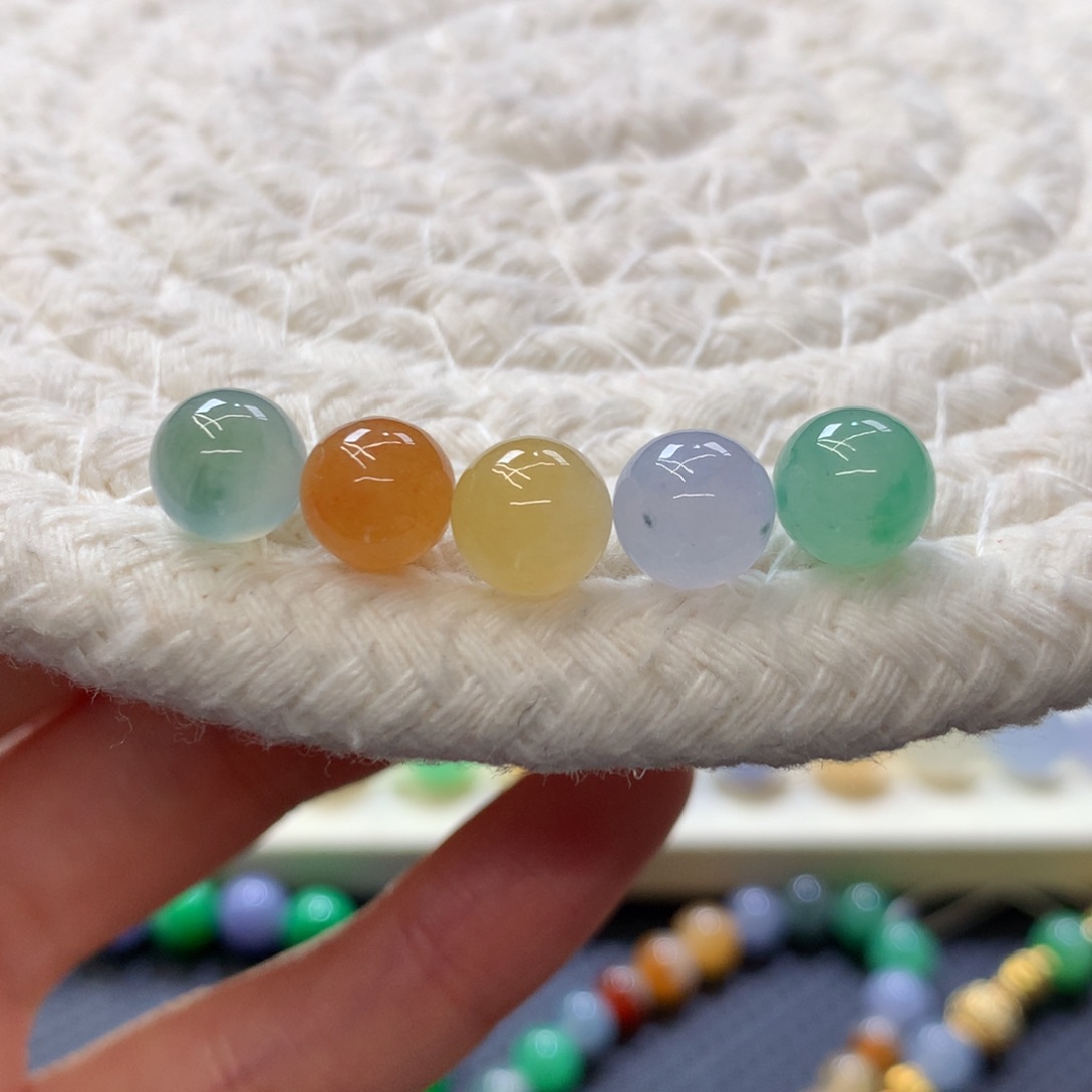 定制翡翠未镶嵌 毛货抛光定制 卡7+多宝一组 起冰起胶 买断