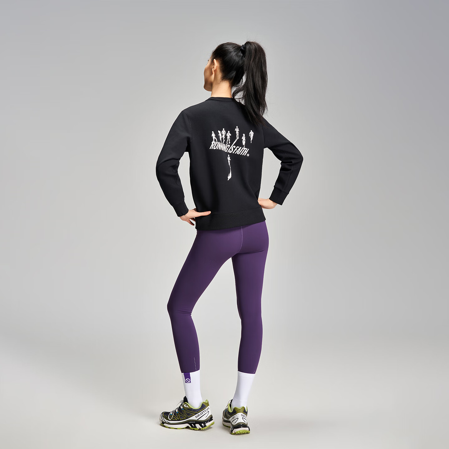 慢跑连帽圆领卫衣印花款男女休闲文化套头长袖跑步运动秋冬卫衣