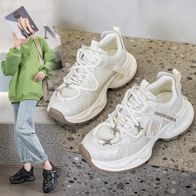 大码41一43老爹鞋女2025春秋新款舒适轻便百搭厚底休闲运动鞋