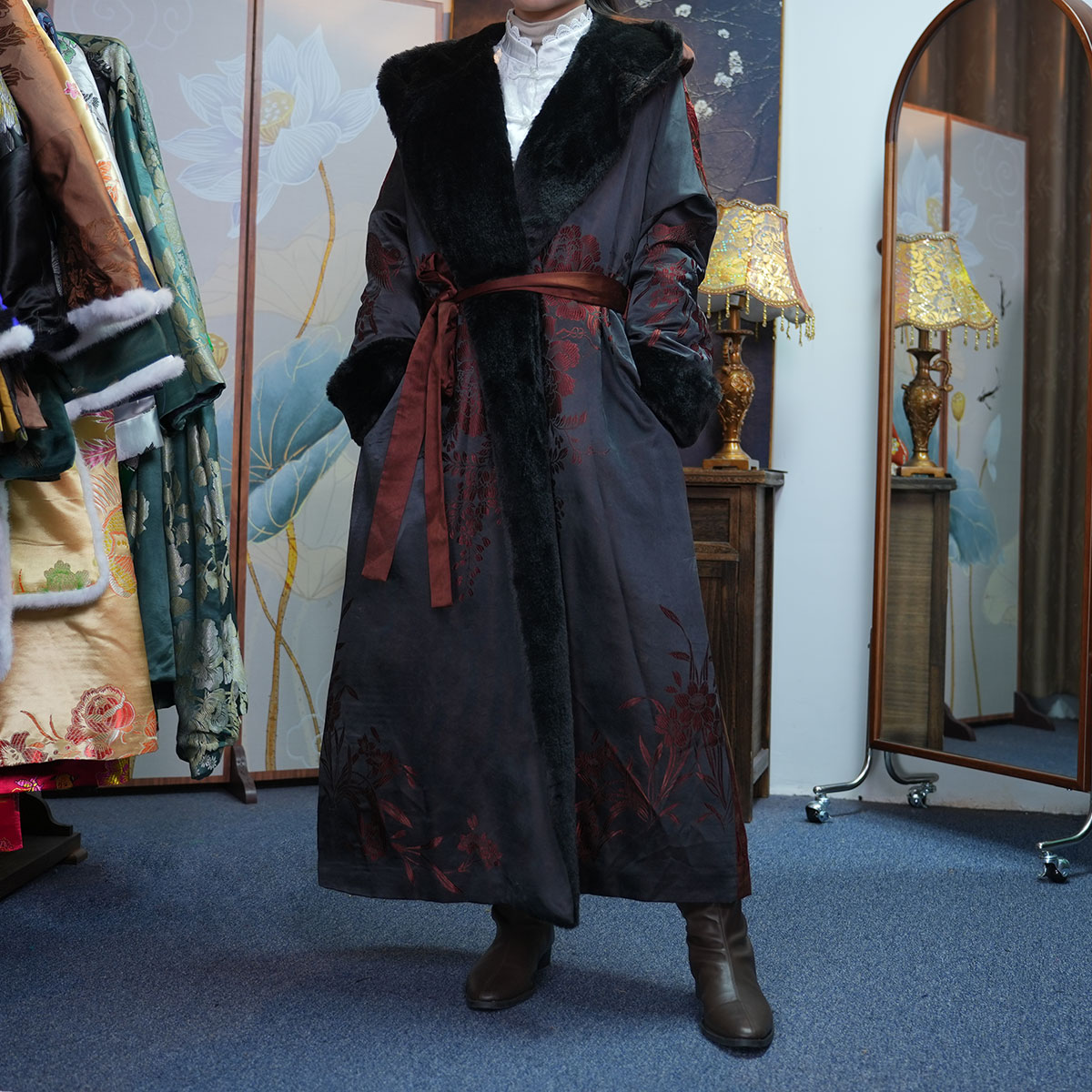 18-设计师款重工老软缎长上衣太太服定制（老软缎有瑕疵 介意勿拍）