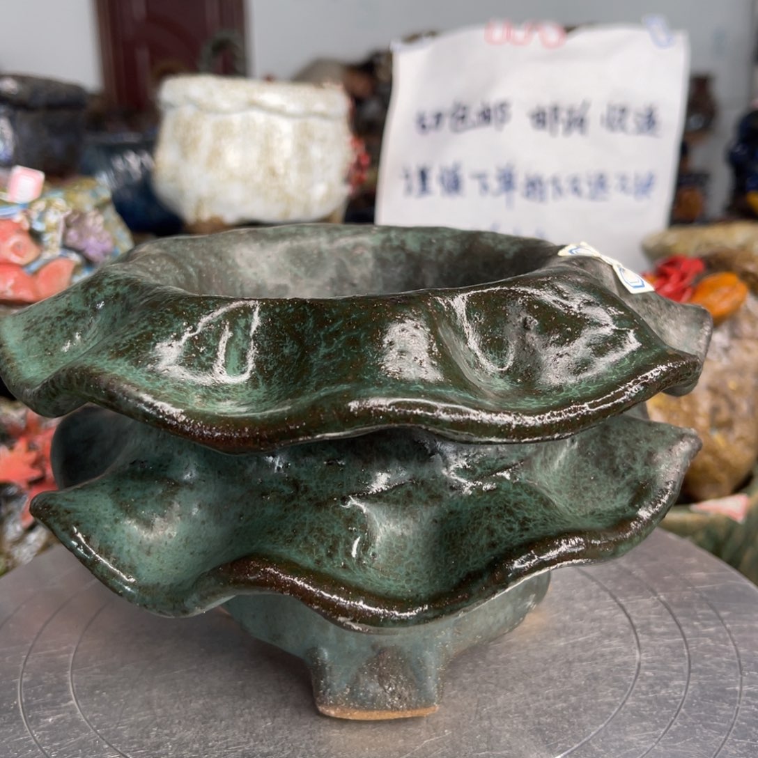 红陶粗砂陶手工花盆