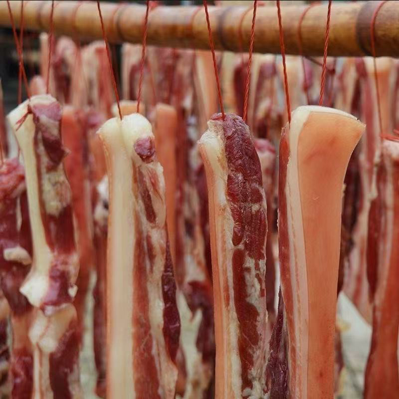 云南农家土猪风干五花后腿咸肉
