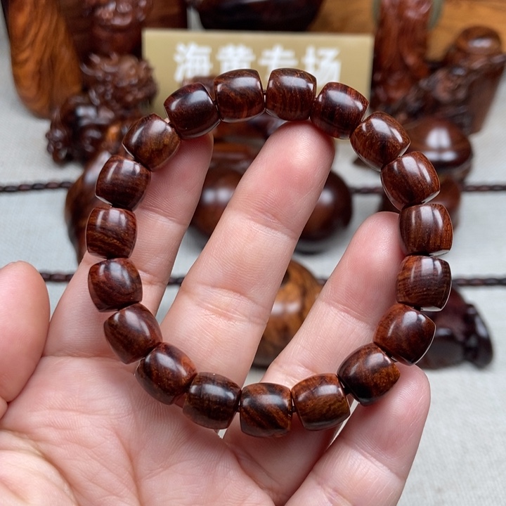 花梨木类端景台海黄1.0桶珠