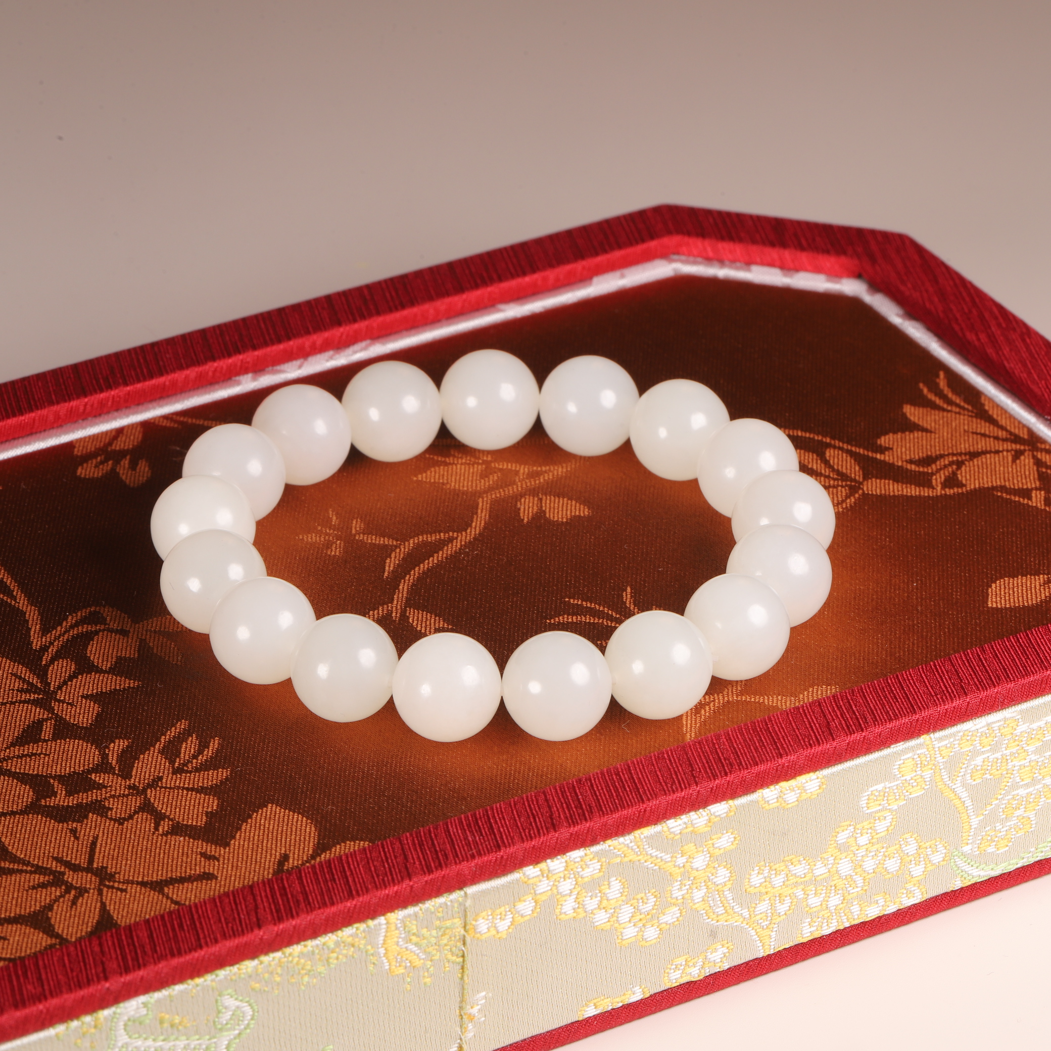 【汪氏精品】老熟且末和田白玉11.5mm+手串 HR51001-F038 视频号