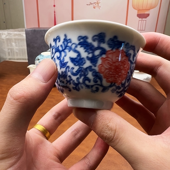 颜瓷闪购链接商品釉里红主人杯