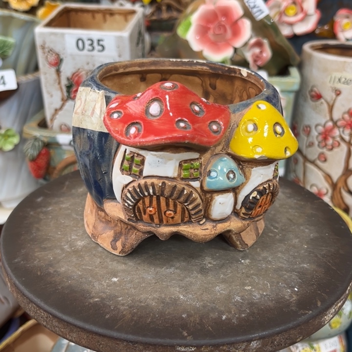 紫砂花盆粗陶材质多肉花盆