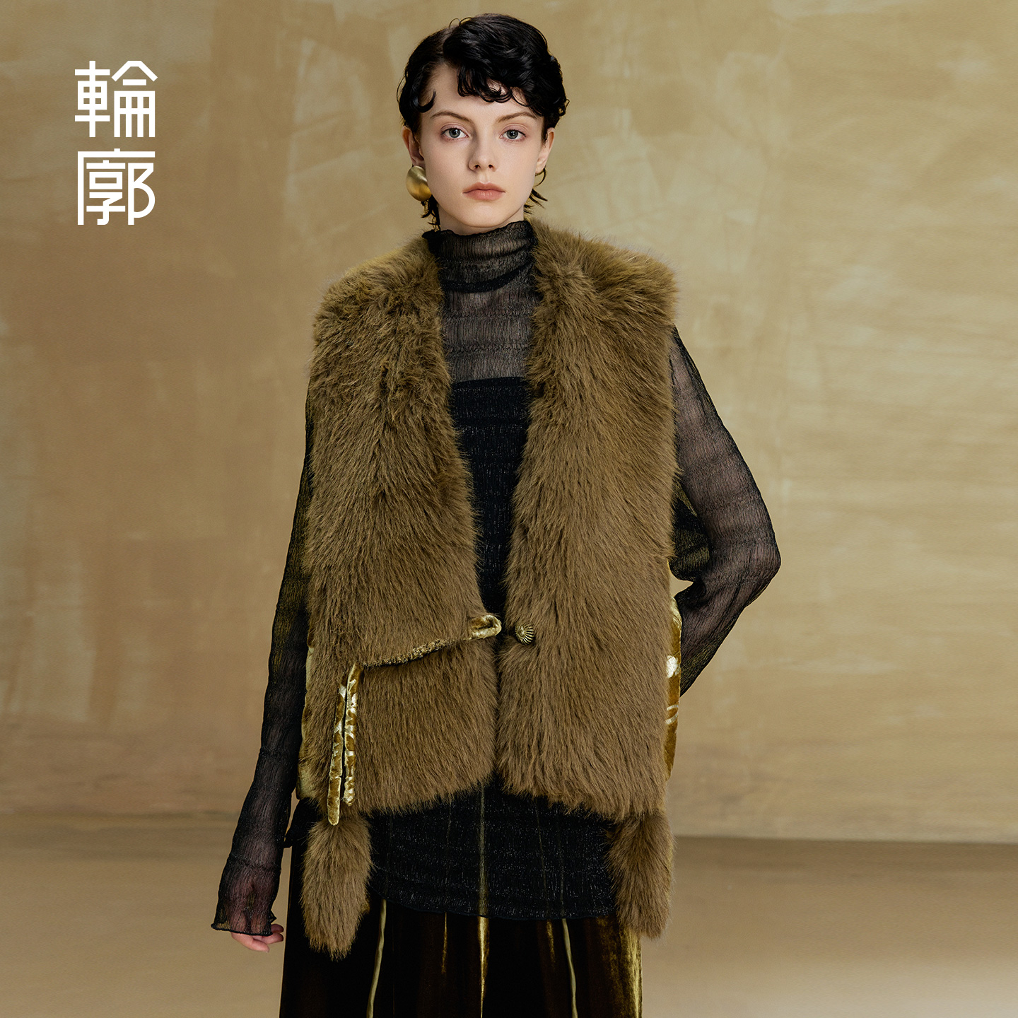 轮廓花千树棉马甲女士加厚中式国风重工挺阔氛围感马夹冬L254Y008