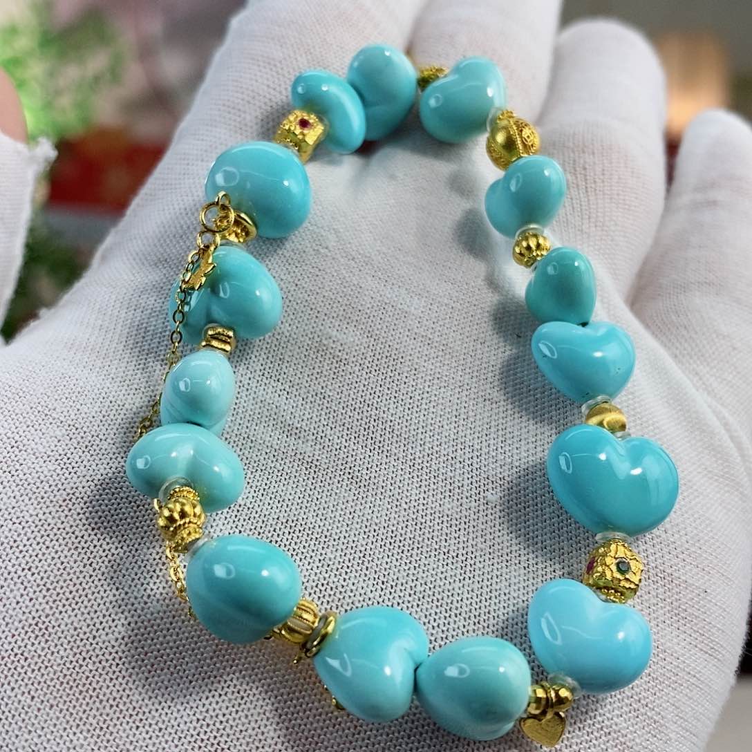 绿松石珠宝奇石18K金镶嵌