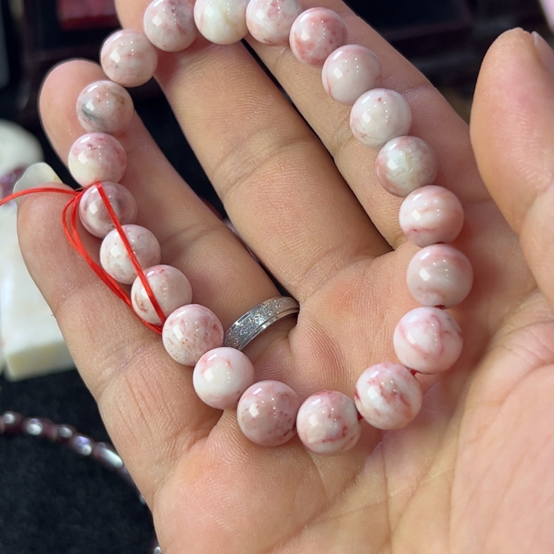 天然辰砂原石手串