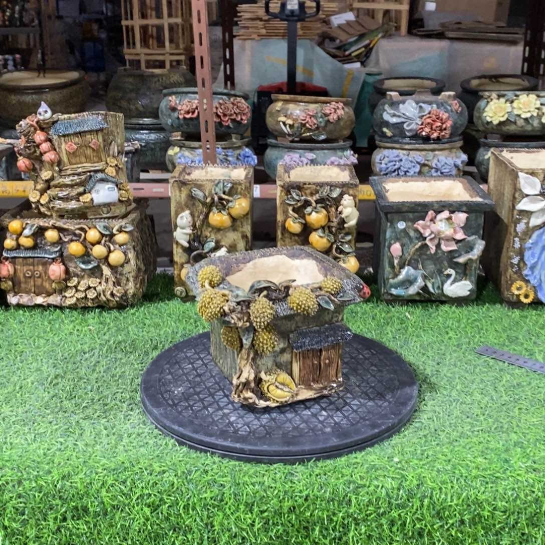 红陶青藤花器多肉花盆