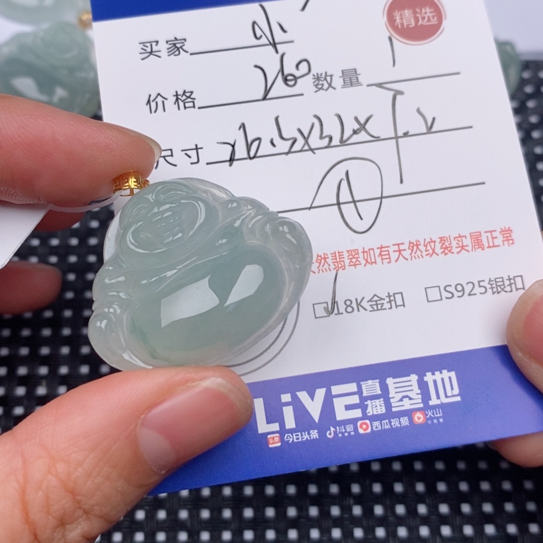 小****翡翠18K金镶嵌颈饰