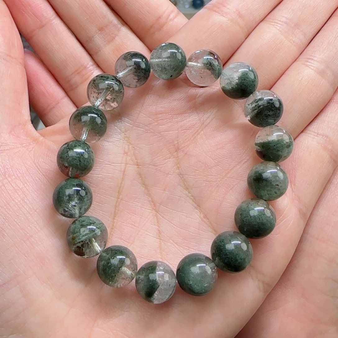水晶手串未镶嵌绿幽灵11m