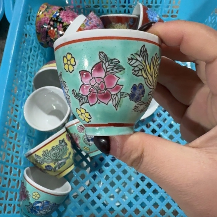 摆件绿三缸杯百花