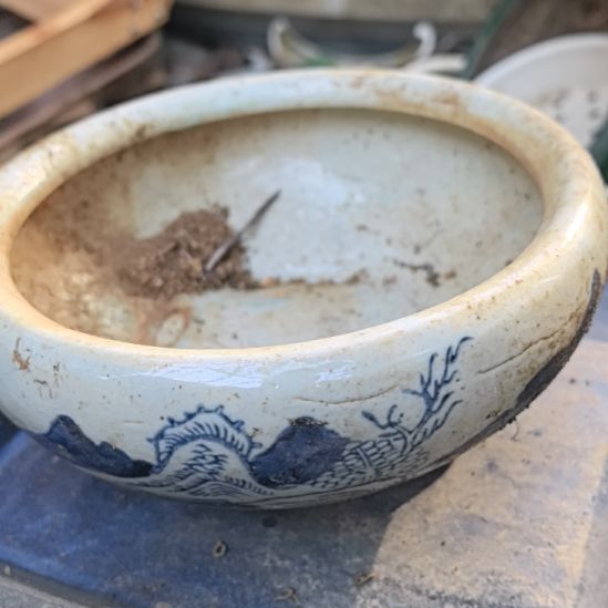 朱***哥青花瓷器花盆一个包邮