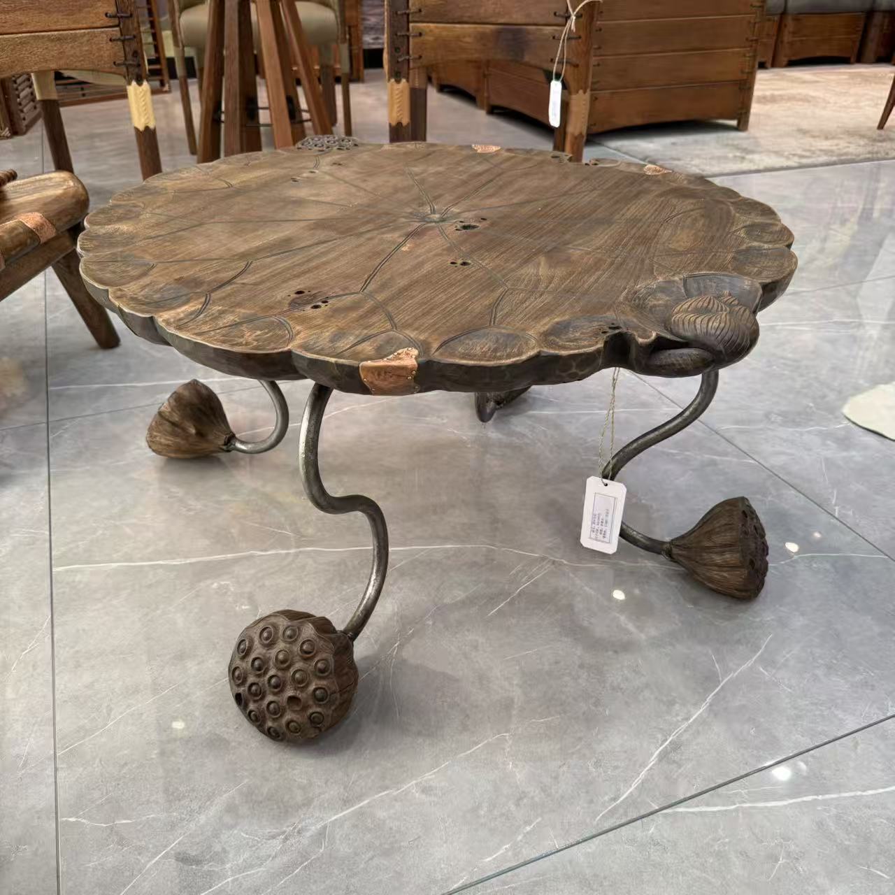 PACIFICGREEN复古侘寂风莲花独特造型茶几