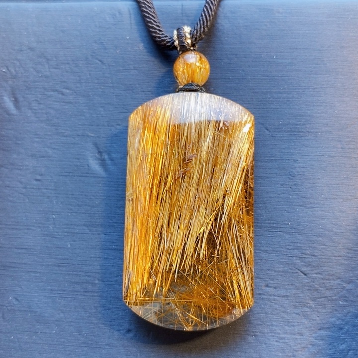 颈饰未镶嵌发晶天然铜发晶满顺发无事牌