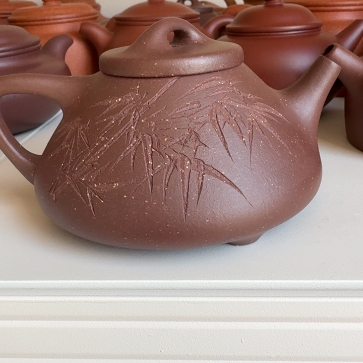 紫砂茶杯紫泥刻绘