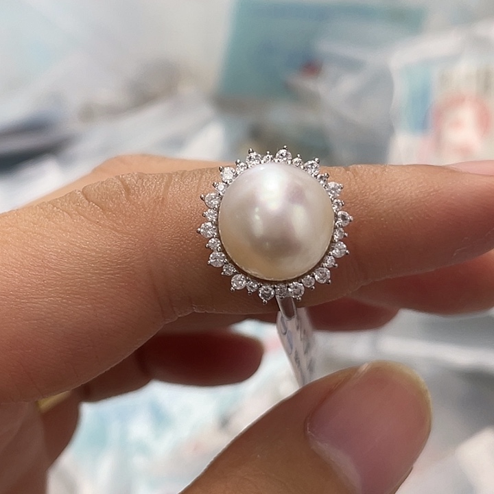 海水珍珠手绳银S925镶嵌