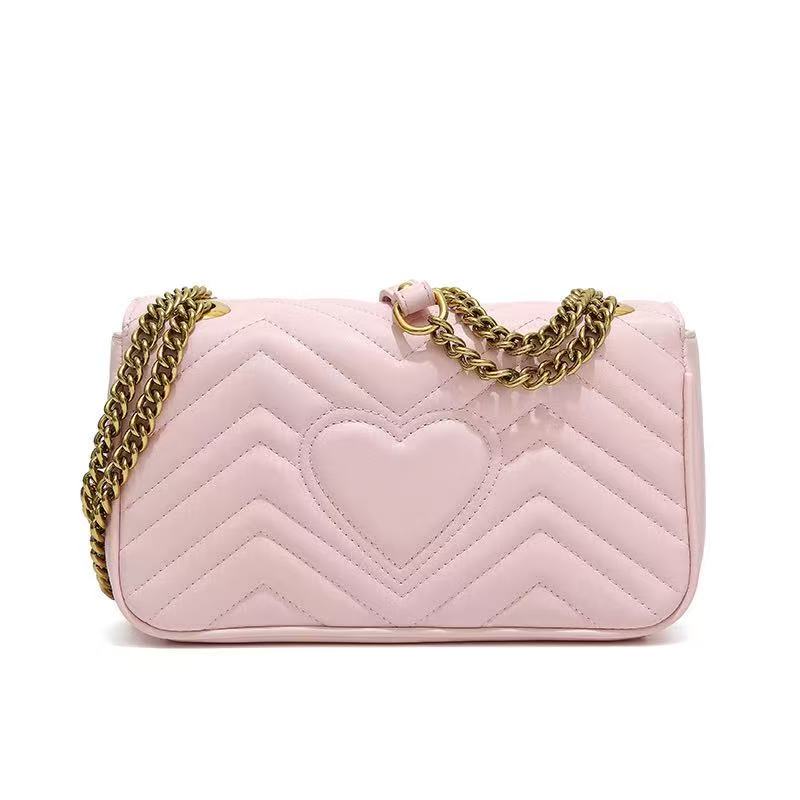 菱格做旧五金单肩斜挎包爱心包（25cm大号）