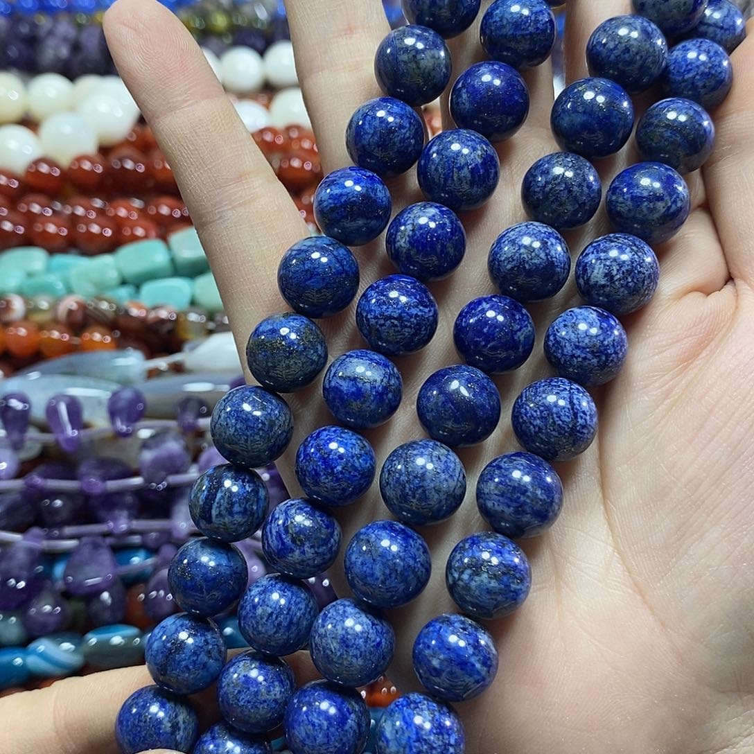 玛瑙/玉髓未镶嵌珠宝半成品青金一条卡12mm