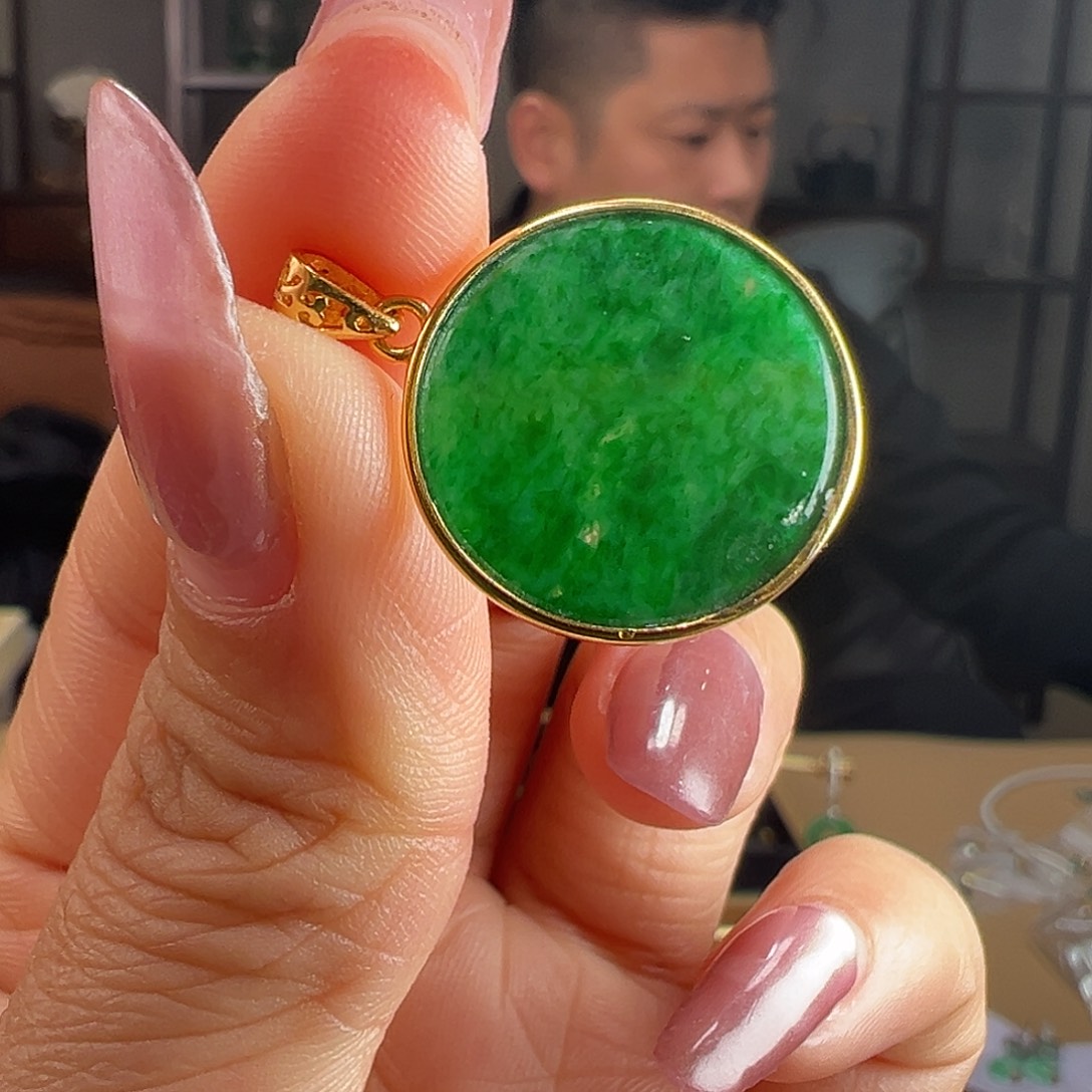 翡翠银S925镶嵌颈饰吊坠