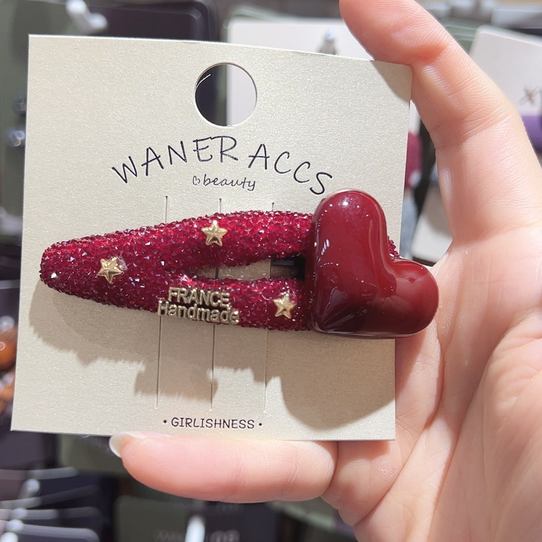 非金属红色爱心砂糖掰掰夹