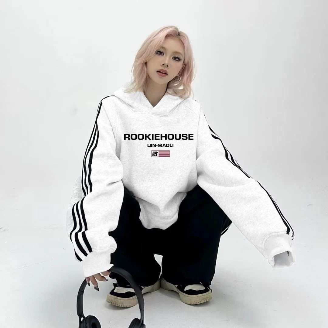 [以直播间为准】连帽厚款套头上衣秋冬加厚卫衣加绒字母耐磨宽松型