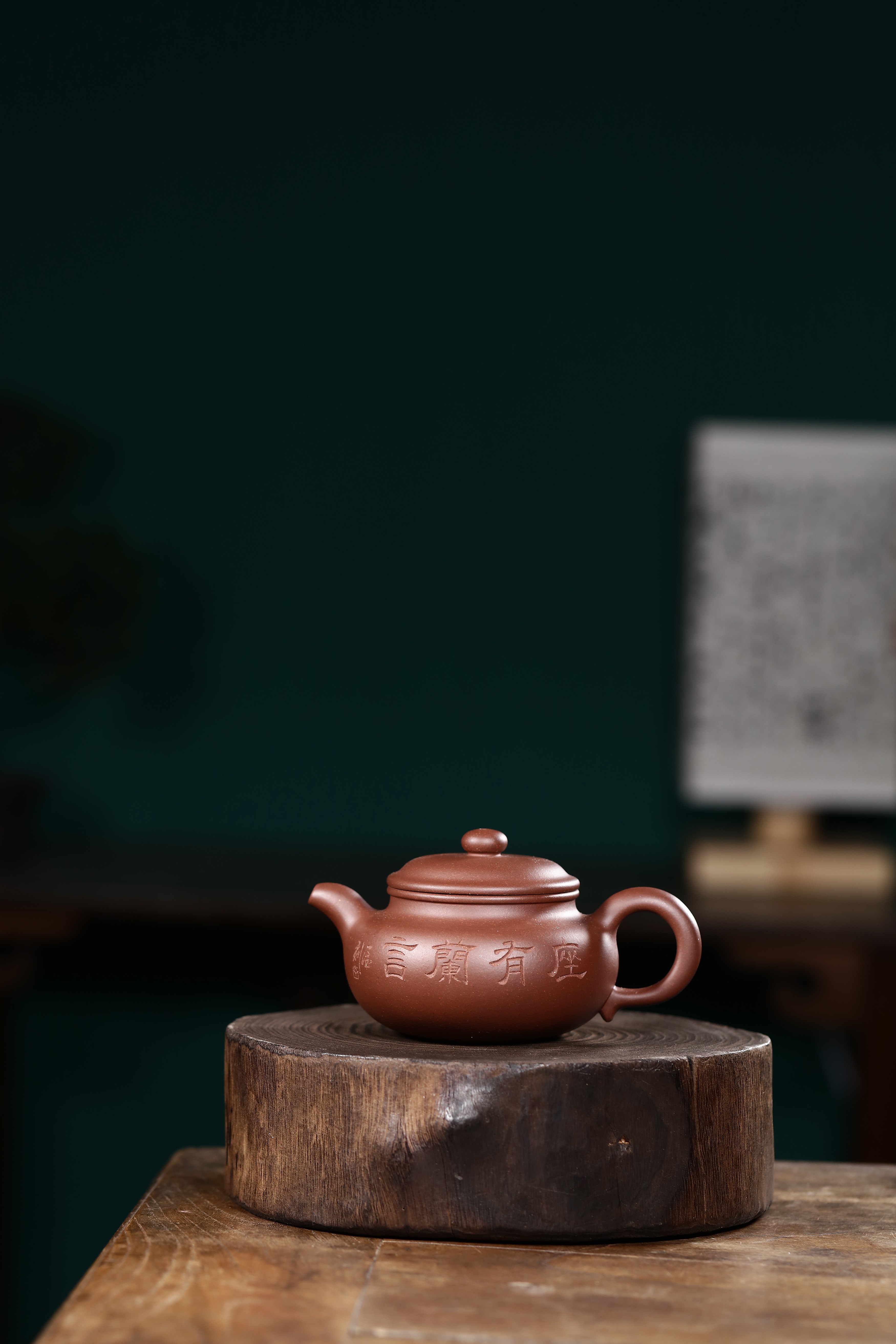 宜兴功夫茶具家用原矿中槽青泥仿古壶（半手工）泡茶壶紫砂圆壶泥壶