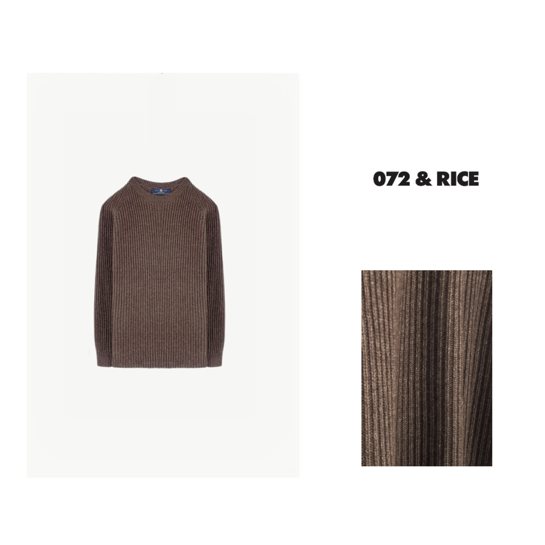 072 & RICE【蓝山咖啡】秋冬圆领长袖针织衫 XLE255 FF126