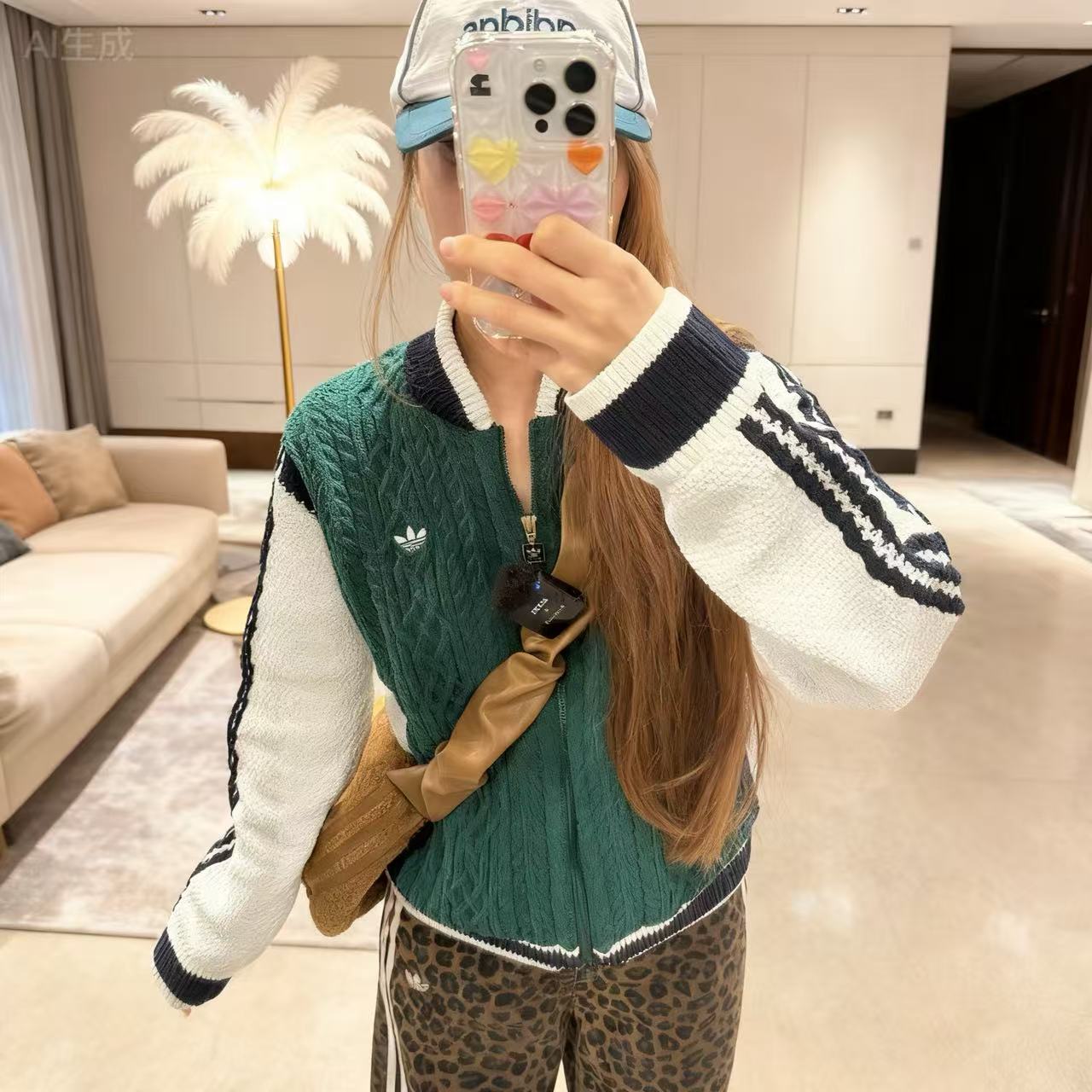 ADIDAS  RS UCARDIGAN复古棒球风撞色运动宽松针织衫 KS5962     