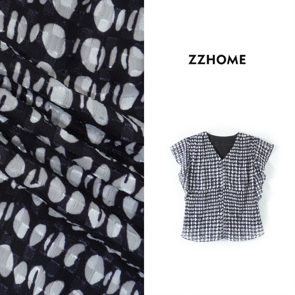 ZOZO HOME | 波点控磨砂变奏飞袖上衣q173293p