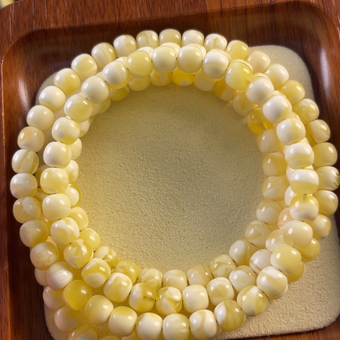 琥珀未镶嵌手链6mm