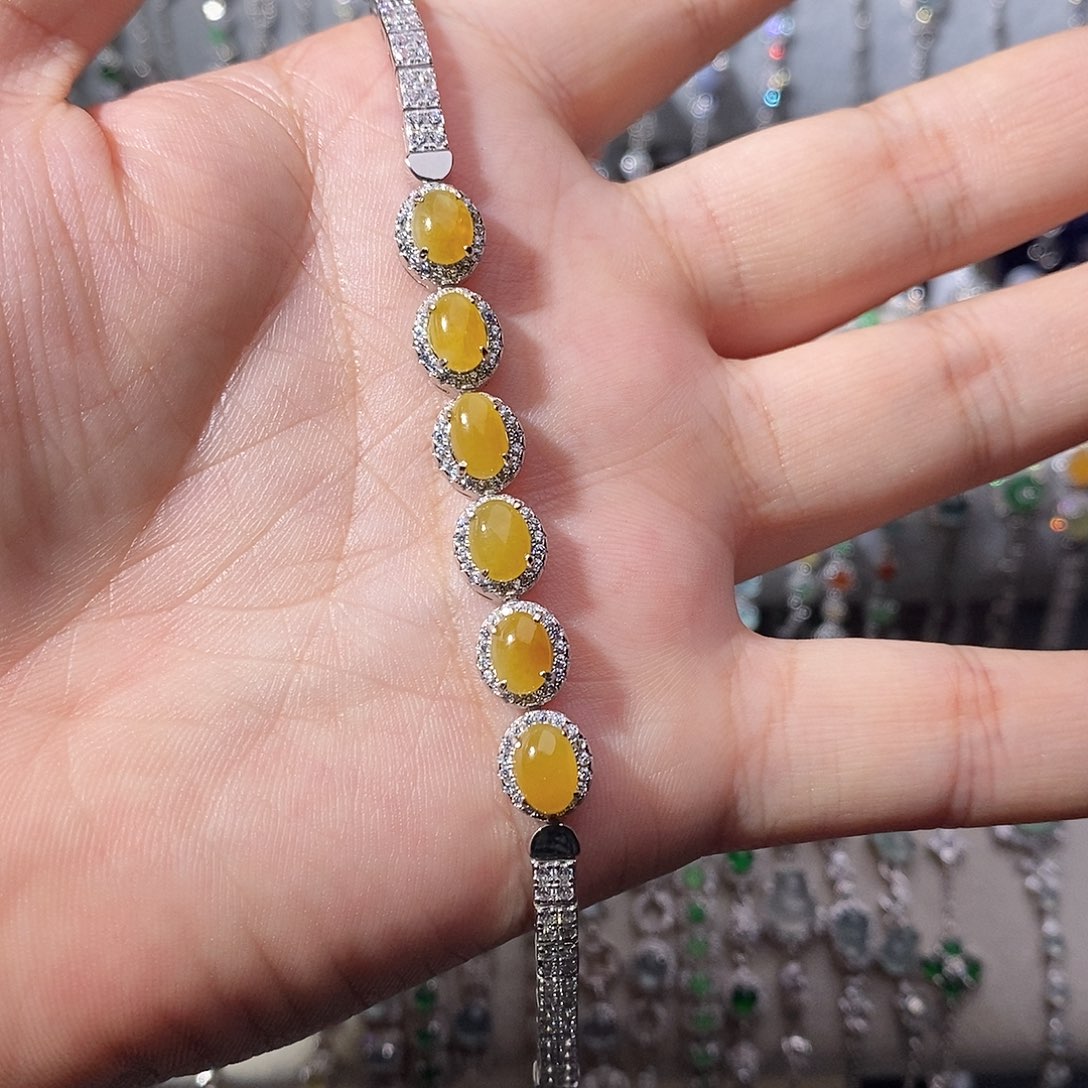 翡翠银S925镶嵌手链