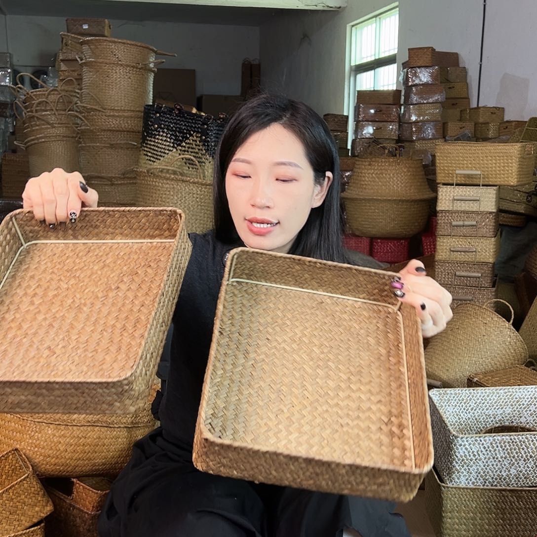 草编草编包/草编收纳盒带瑕疵