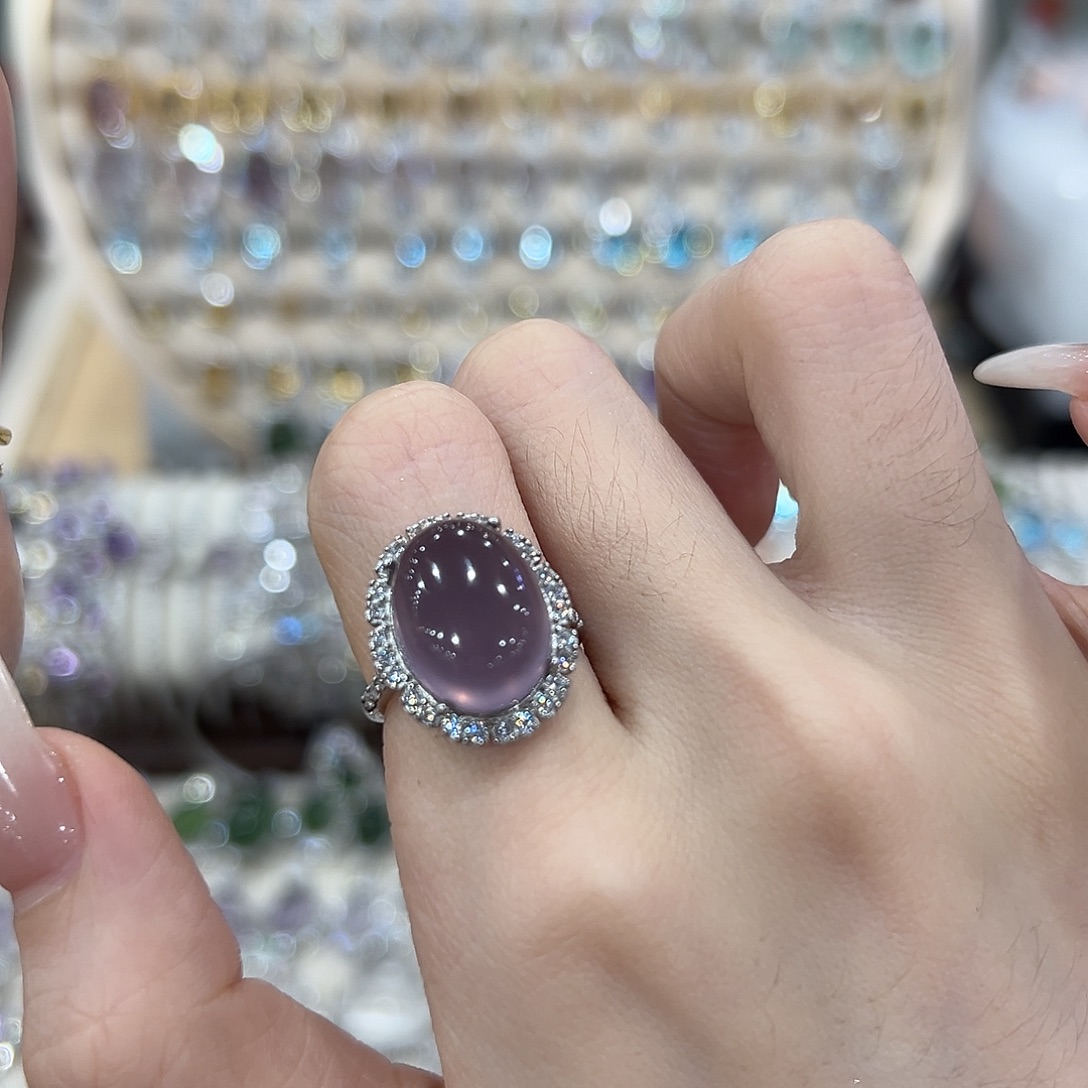 万****银S925镶嵌戒指萤石