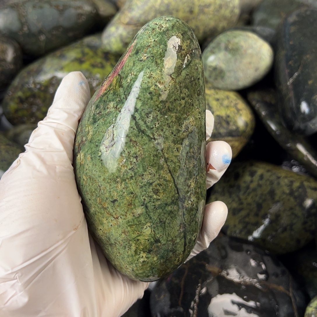 未镶嵌蛇纹石玉西藏藏玉药王石啊*