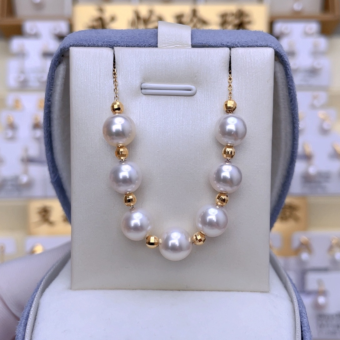 海水珍珠18K金镶嵌套链