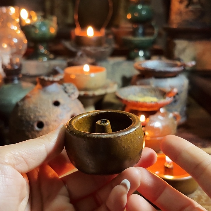 小***鱼景德镇陶瓷艺术小油灯