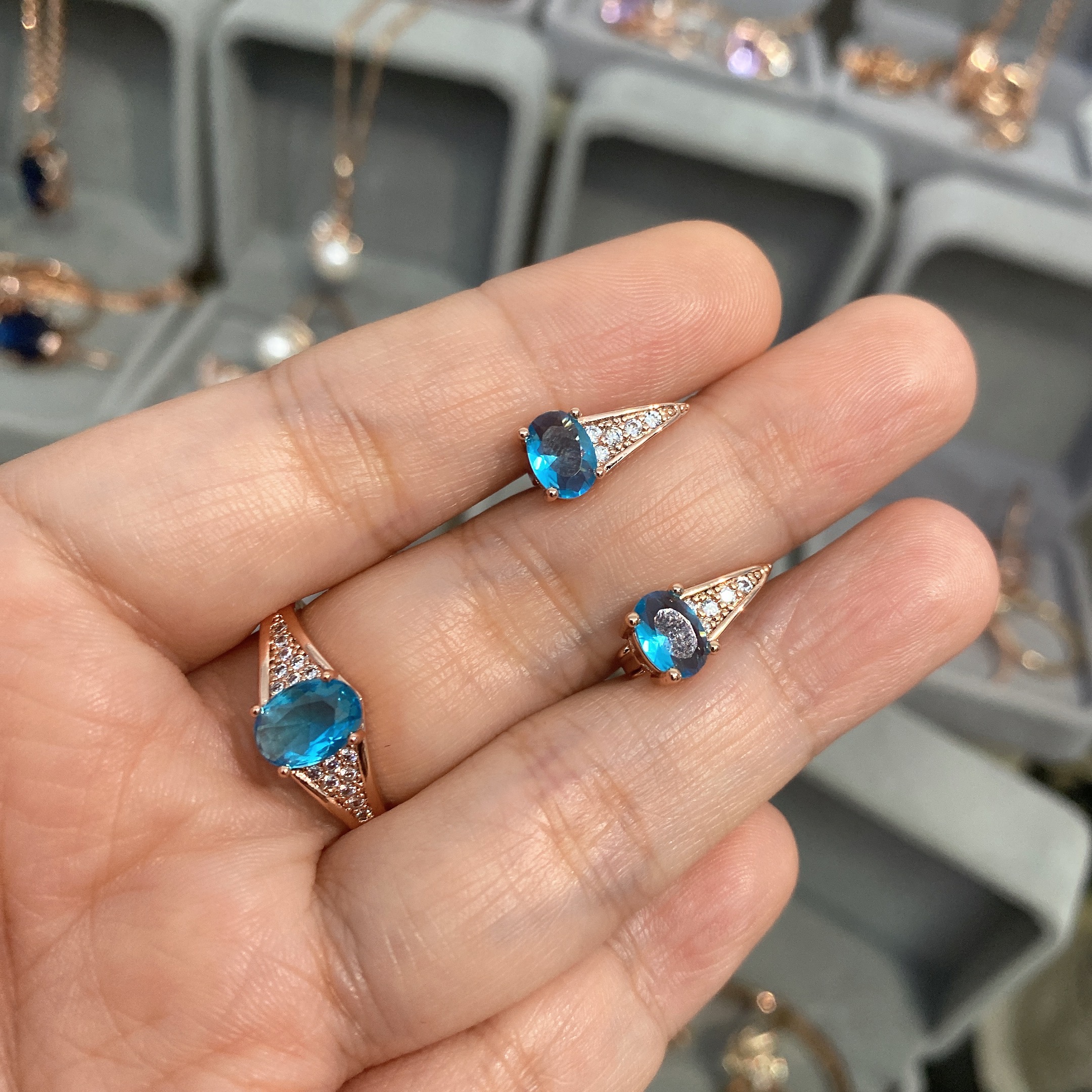 铜合金耳饰 168不掉色铜镀红金欧美素款585时尚百搭小众气质