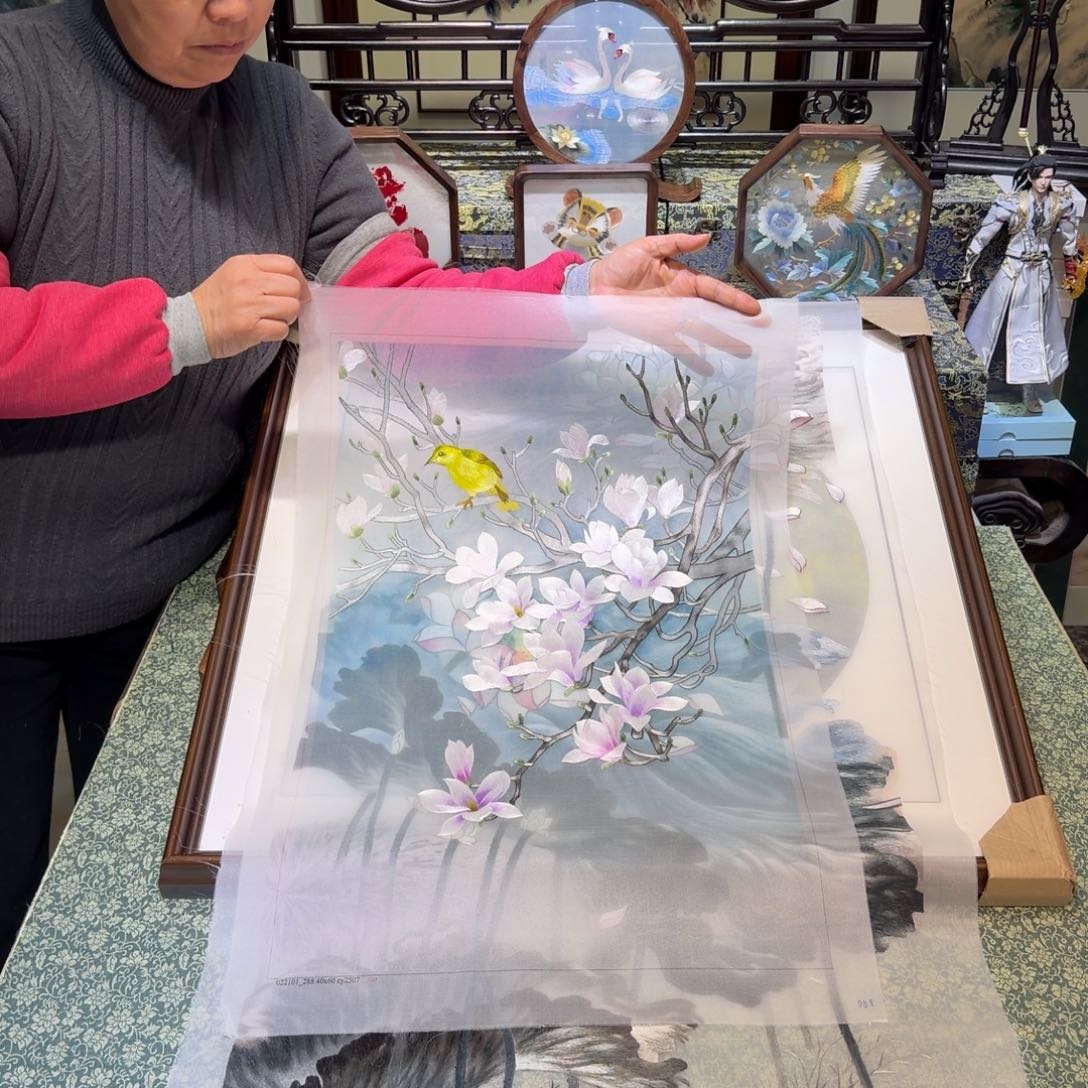 刺绣手工苏绣工艺精品单面绣片