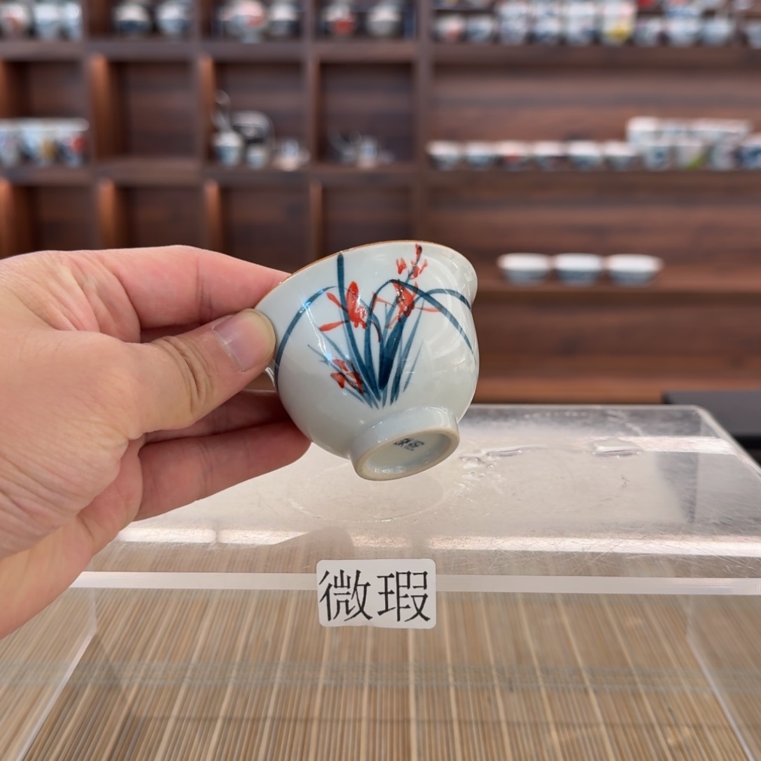 釉下手绘茶具微瑕
