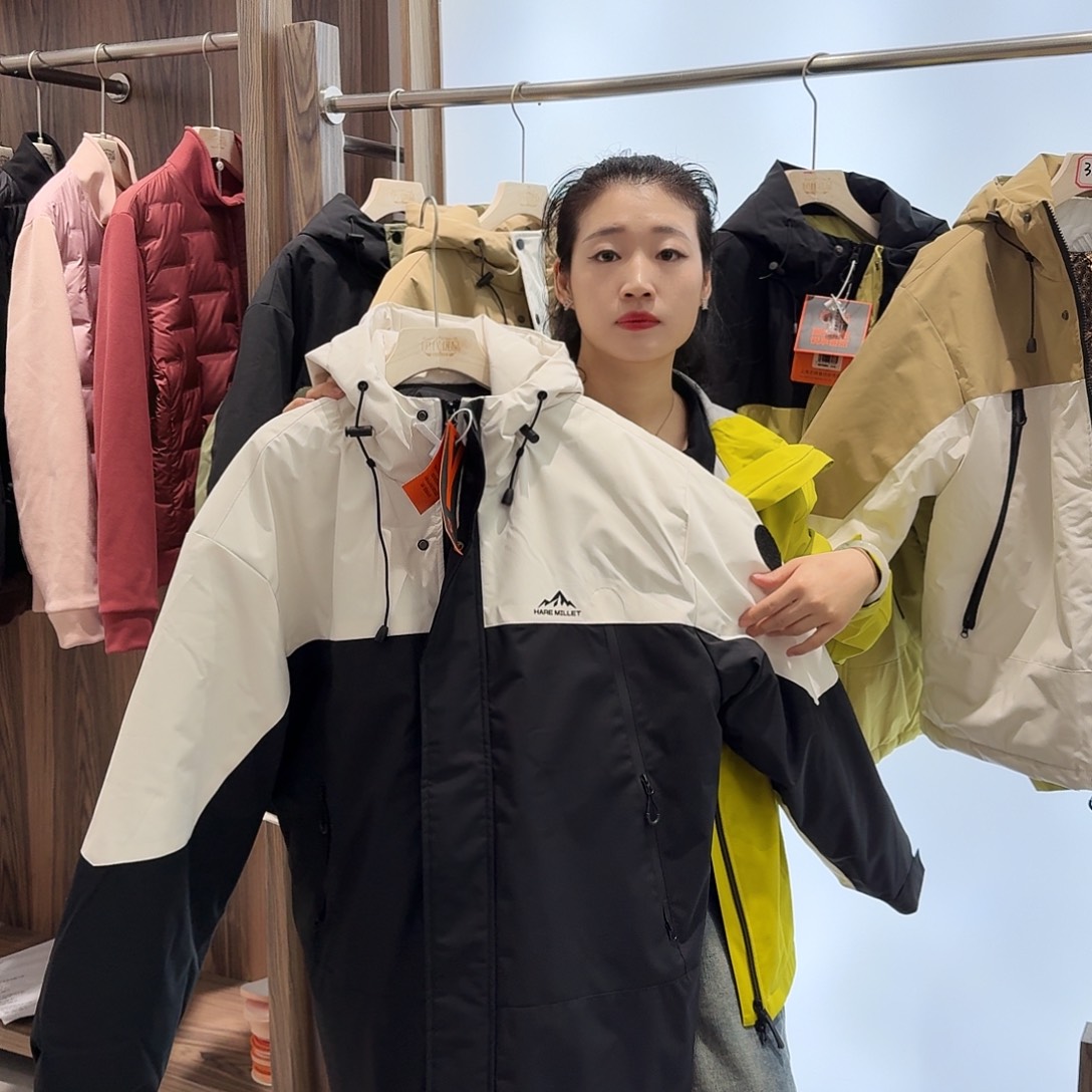 棉冲锋衣24003 黑白 3XL 一件