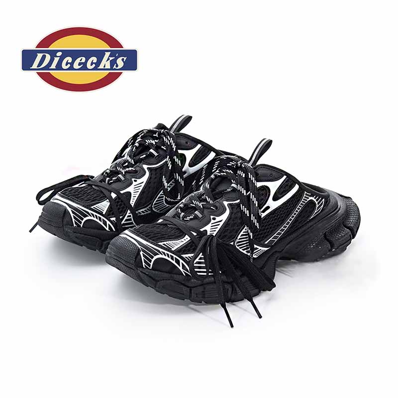 半托3XL休闲老爹鞋2024爆款百搭厚底黑色高级做旧高端运动鞋户外E