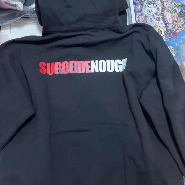 sup 藤原浩xl码黑色连帽卫衣