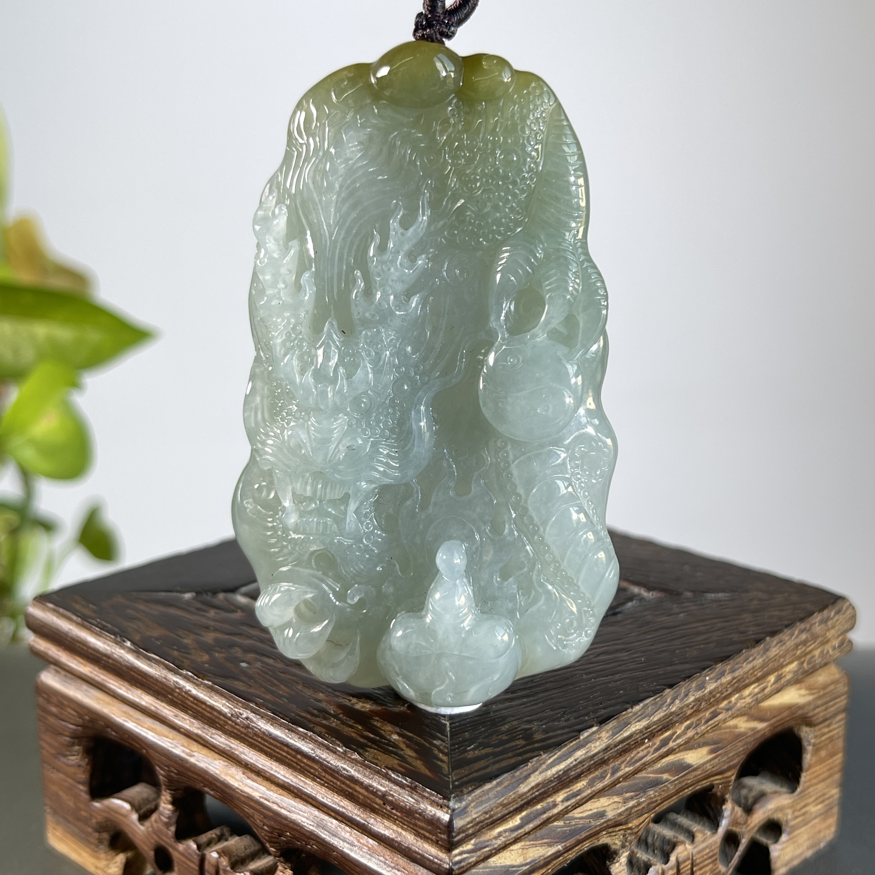 JSB01-91  天然缅甸A货翡翠 龙牌