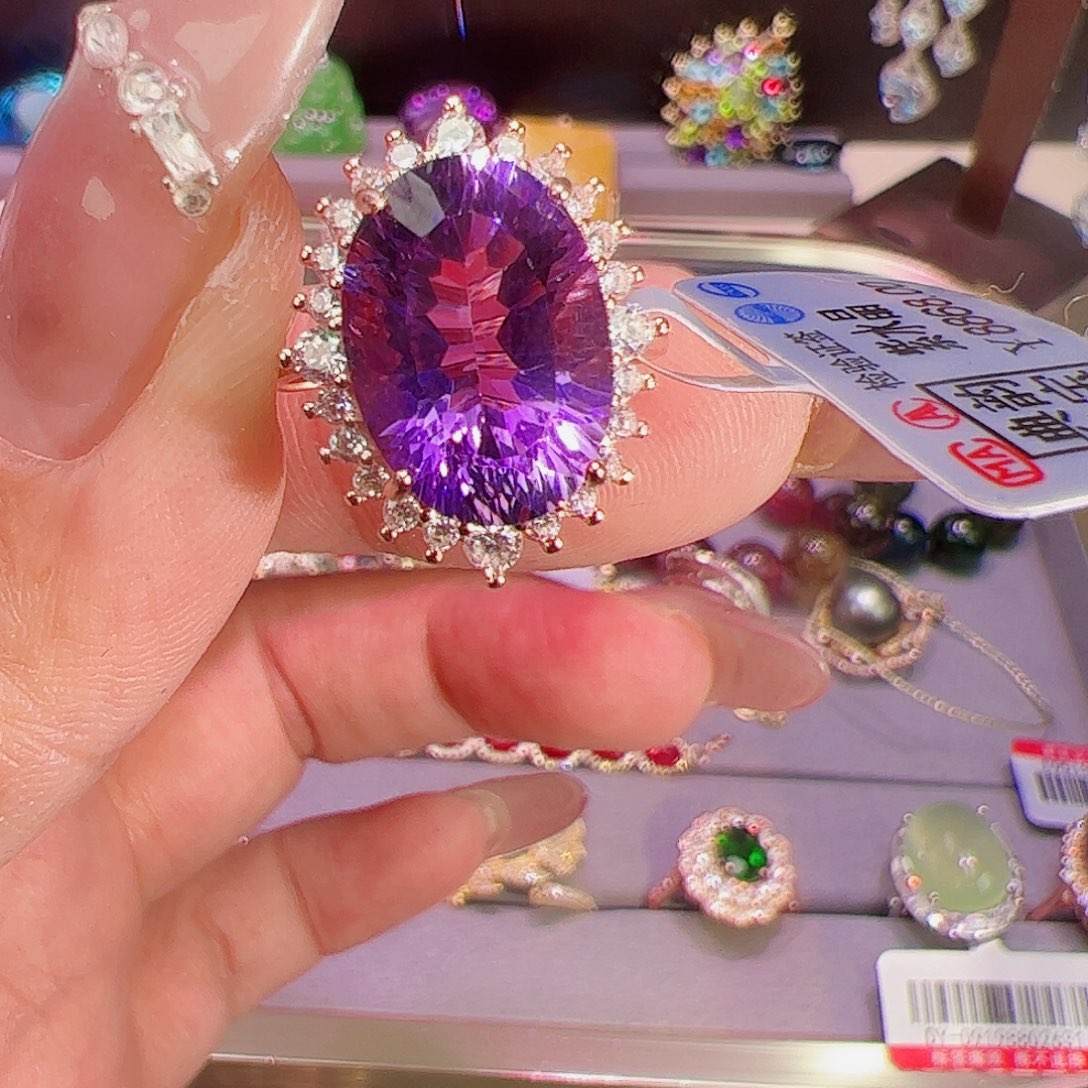 紫晶紫水晶银S925镶嵌
