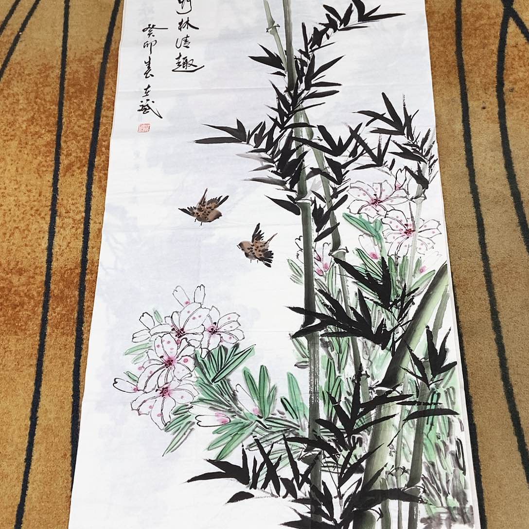 国画丰在斌手绘花鸟68.138