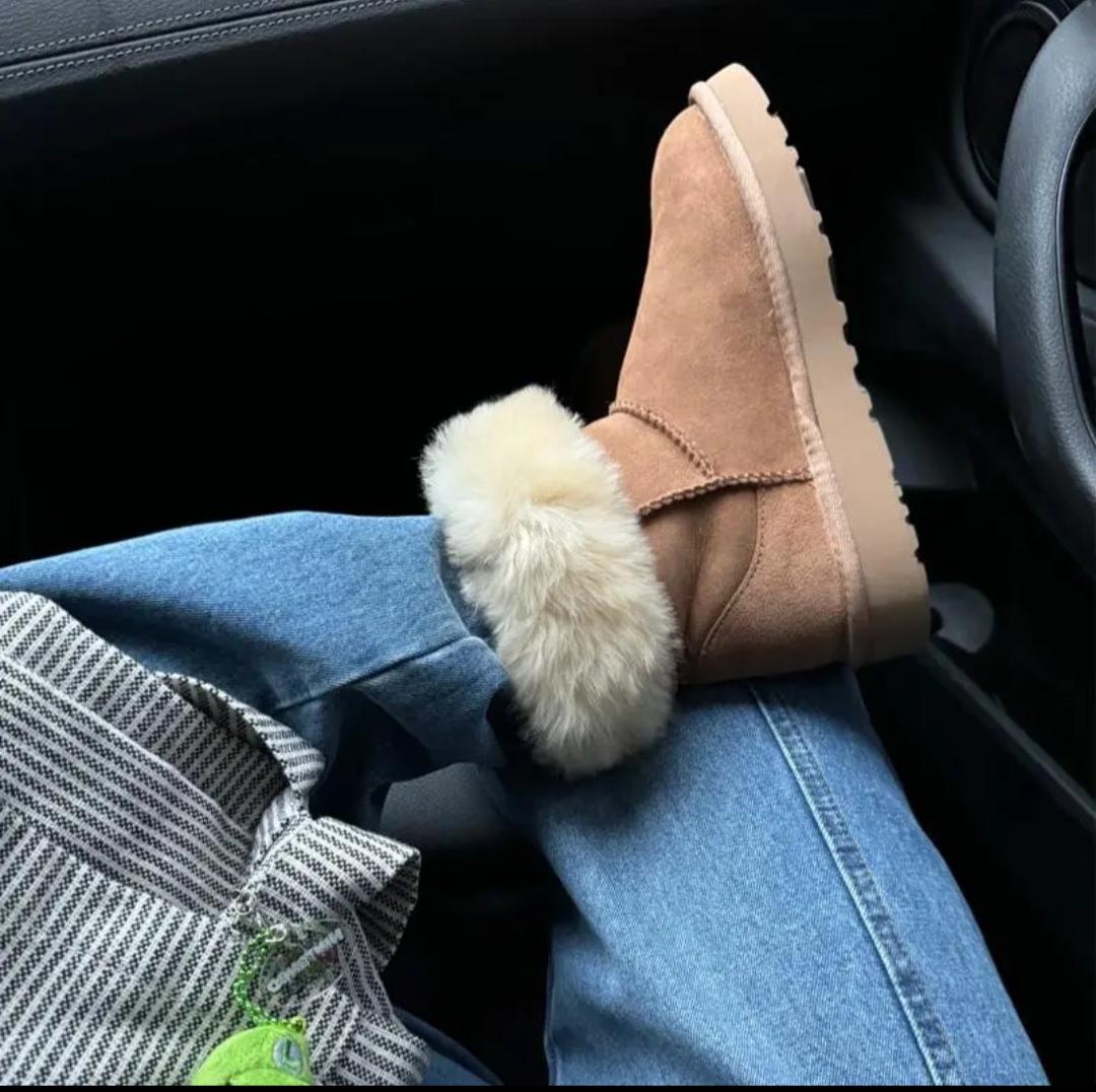 中筒雪地靴5825经典薄底加厚冬季百搭羊皮毛一体雪地靴女羊毛鞋