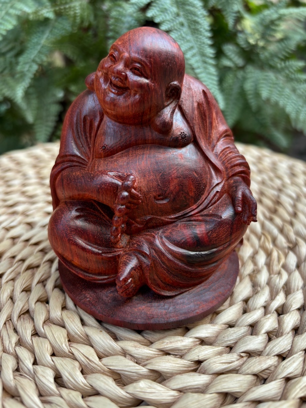 纯手工小叶紫檀弥勒佛